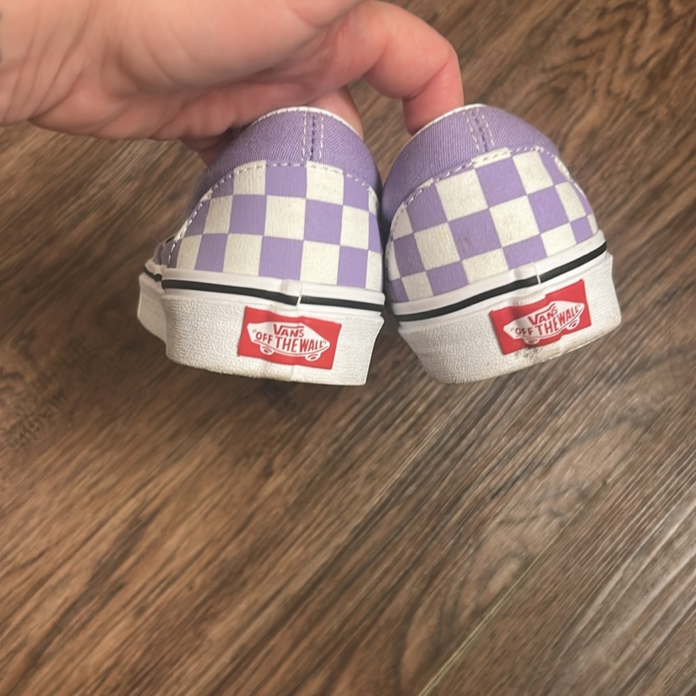 Vans Lavender Checkered Slip-On Sneakers - Picture 3 of 5